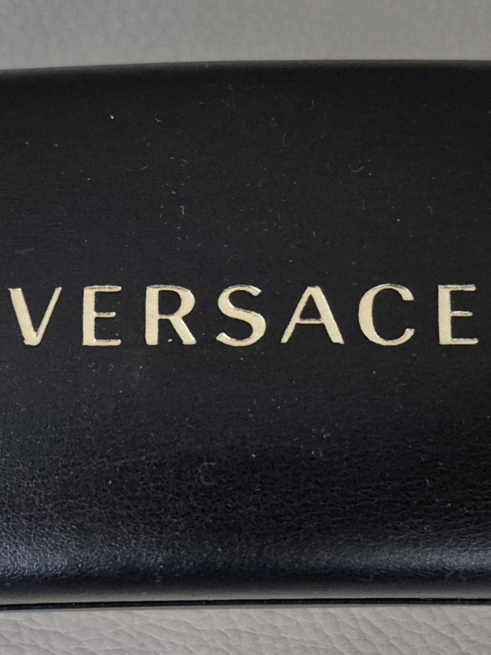 Versace Black Sunglasses Case with Gold Lettering